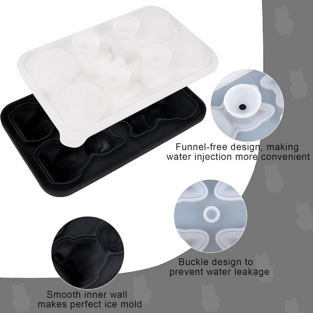 Cat Ice Cube Tray Mold - 3d Cat Shape Ice Cube Trays, Cute Ice Cube Molds For Wh View 4